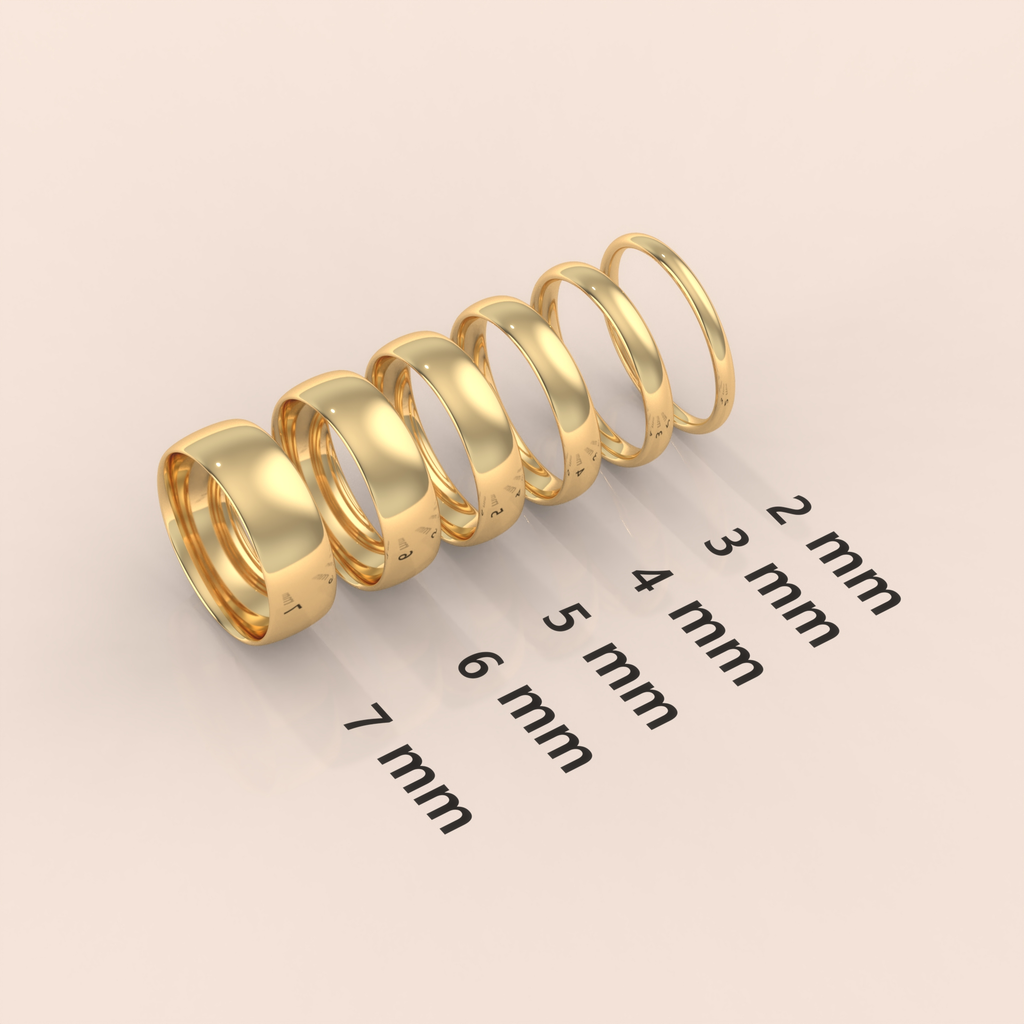 18k Solid Yellow Gold Wedding Band - Polished Comfort Fit Classic Ring for Men & Women - Simple Plain Design