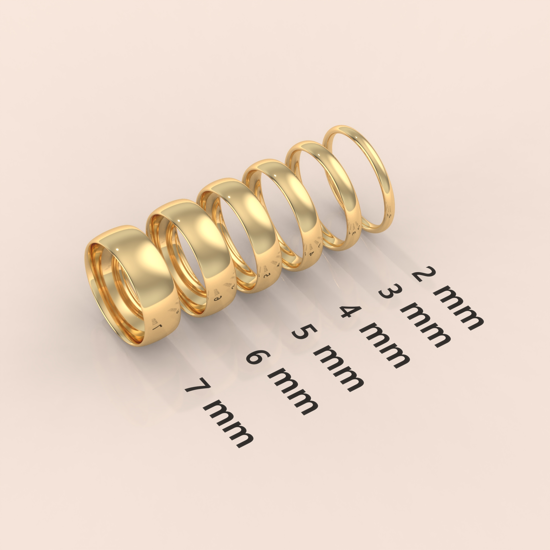 18k Solid Yellow Gold Wedding Band - Polished Comfort Fit Classic Ring for Men & Women - Simple Plain Design