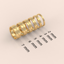 18k Gold Ribbed Band – Thick Plain Stacking Ring, Minimalist Vintage Style Jewelry for Scottie Lovers