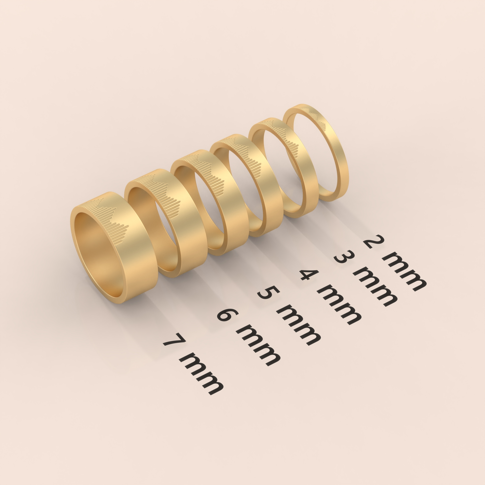 10k Gold Mountain Climbers Wedding Band Set – Unique Adventure Rings for Couples, Nature-Inspired Design for Him & Her