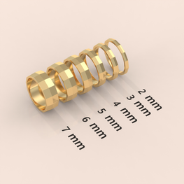 18kt Yellow Gold Mens Wedding Band, Classic 6mm Faceted Ring, Simple Solid Gold Wedding Band for Him, Timeless & Elegant Design