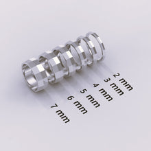 925 Sterling Silver Men's Wedding Band, Classic 6mm Faceted Ring, Simple Solid Silver Wedding Band for Him, Timeless & Elegant Design