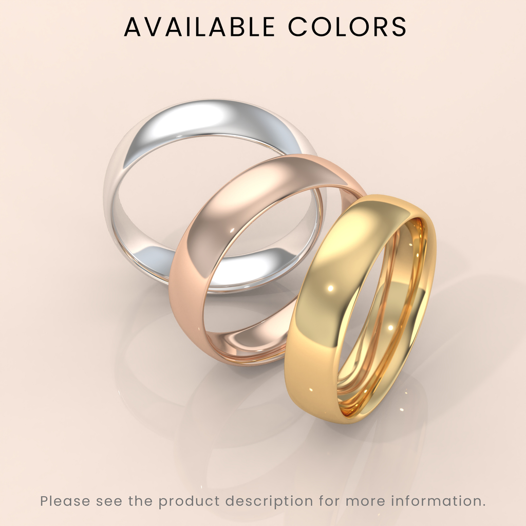 18k Solid Yellow Gold Wedding Band - Polished Comfort Fit Classic Ring for Men & Women - Simple Plain Design