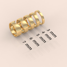 10k 5.5mm Gold Cigar Band Ring – Unique Wide Band with Cut-Out Nesting Design | Perfect Wedding Ring for Him & Her