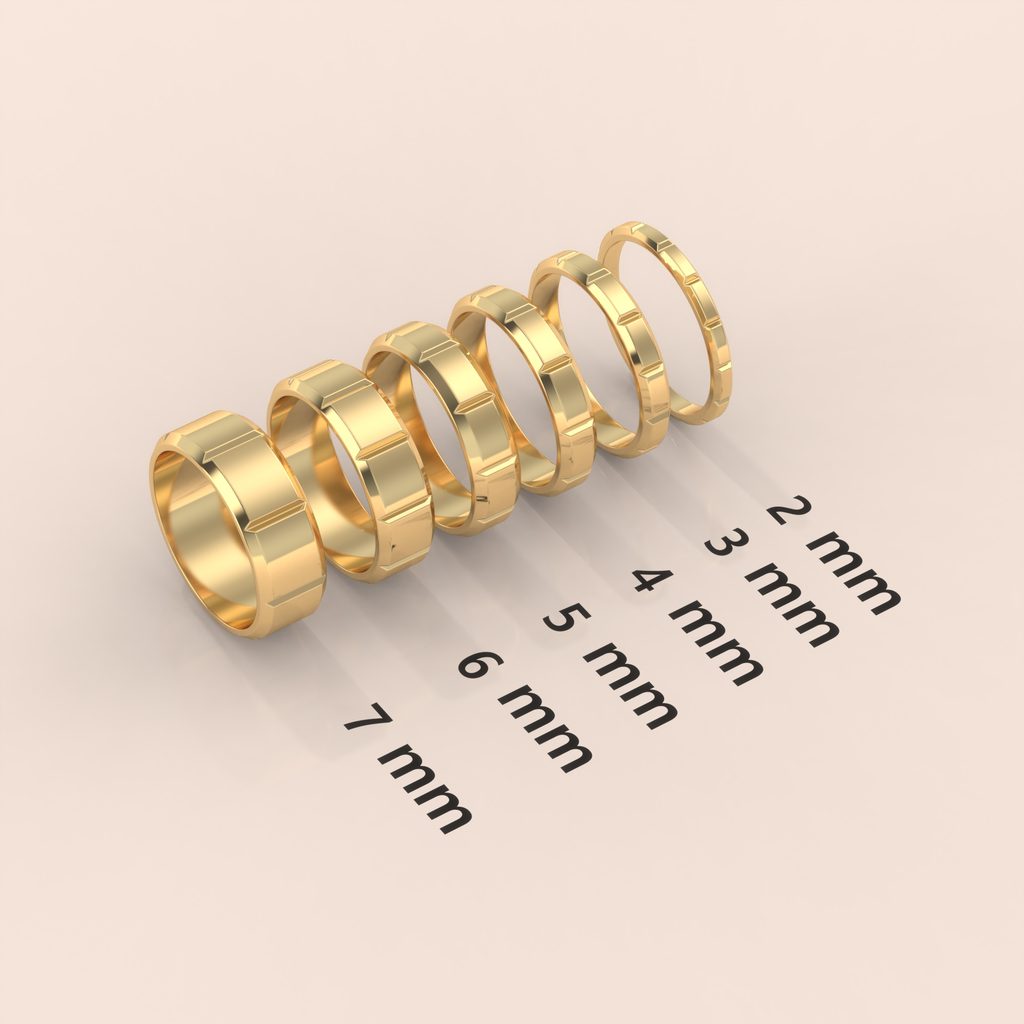 18kt Yellow Gold Wedding Band, 6mm Brushed Men's Ring, Classic Beveled Edge, Simple & Elegant Wedding Band for Him