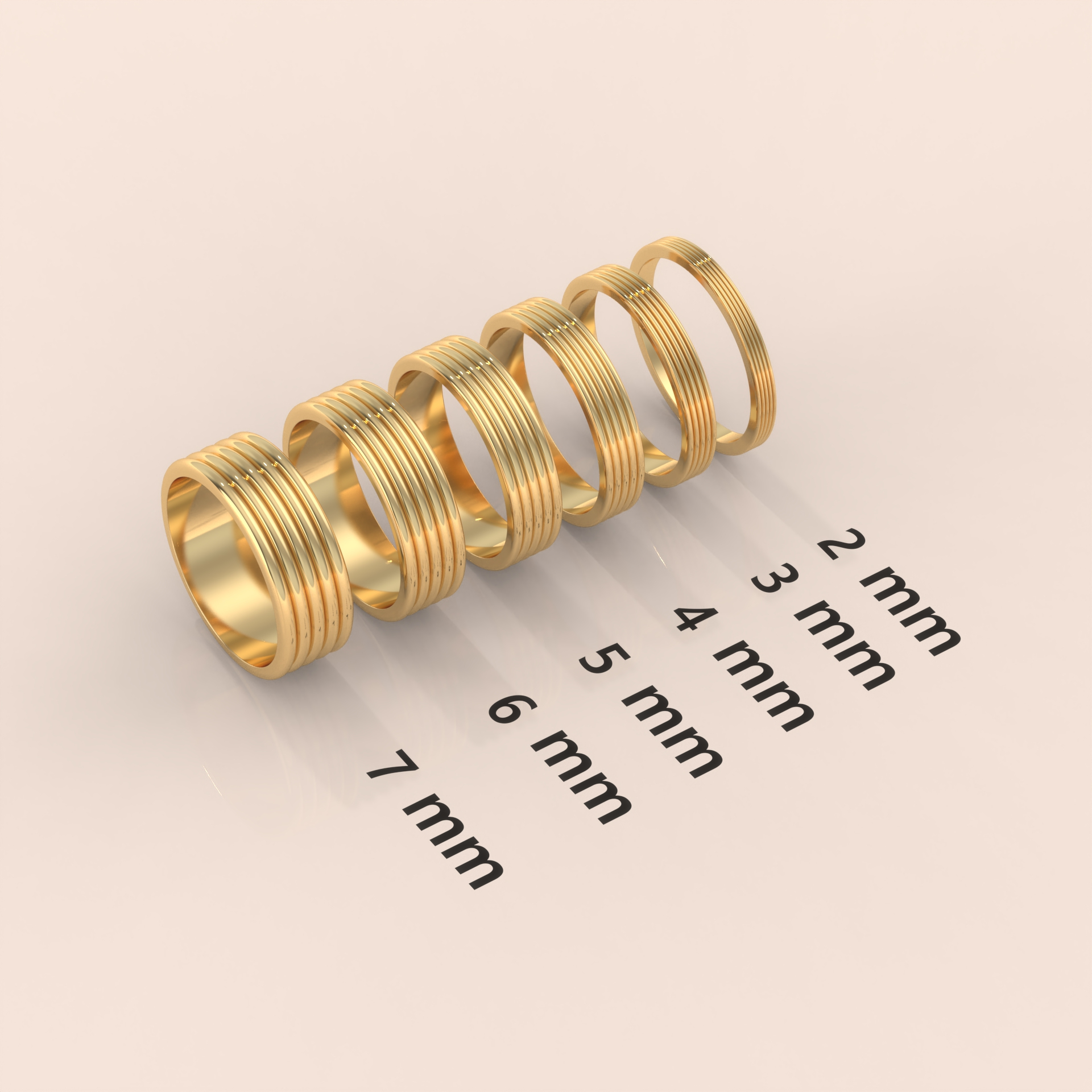18k Yellow Gold Men’s Wedding Ring – 7.5mm Wide Band with Unique Crafted Design for Your Special Day