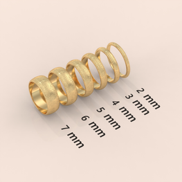 18k 4mm Solid Yellow Gold Domed Wedding Band – Ice-Matte Finish Classic Ring for Men & Women | Simple Plain Design