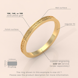 18k Solid Gold Men’s Celtic Wedding Band – 7mm Yellow Gold Ring for Him – Unique Gold Celtic Knot Design