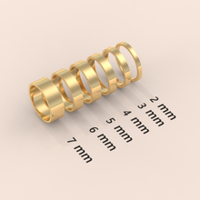 18k Solid Yellow Gold Flat Wedding Band - Polished Comfort Fit Classic Ring for Men & Women - Simple Wedding Band