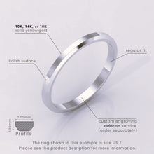 925 Sterling Silver Wedding Band – Beveled Edge Matte Classic Ring for Men & Women – Simple Plain Silver Wedding Band