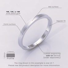 925 Sterling Silver Wedding Band – Beveled-Edge Matte Classic Ring for Men & Women – Simple Plain Wedding Band