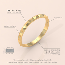 18kt Yellow Gold Men's Wedding Band | 6mm Knife Edge Design, Classic Unique Lines, Durable & Timeless Ring