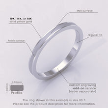 925 Sterling Silver Wedding Band – Comfort Fit Beveled Edge with Free Laser Engraving – 2mm to 7mm Brushed Finish