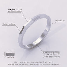 925 Sterling Silver Men's Wedding Band, Classic 6mm Faceted Ring, Simple Solid Silver Wedding Band for Him, Timeless & Elegant Design