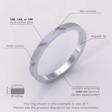 925 Sterling Silver 6mm Men's Wedding Band with Diagonal Details | Modern Silver Wedding Ring for Him