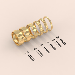 18kt Yellow Gold Men's Wedding Band | 6mm Knife Edge Design, Classic Unique Lines, Durable & Timeless Ring