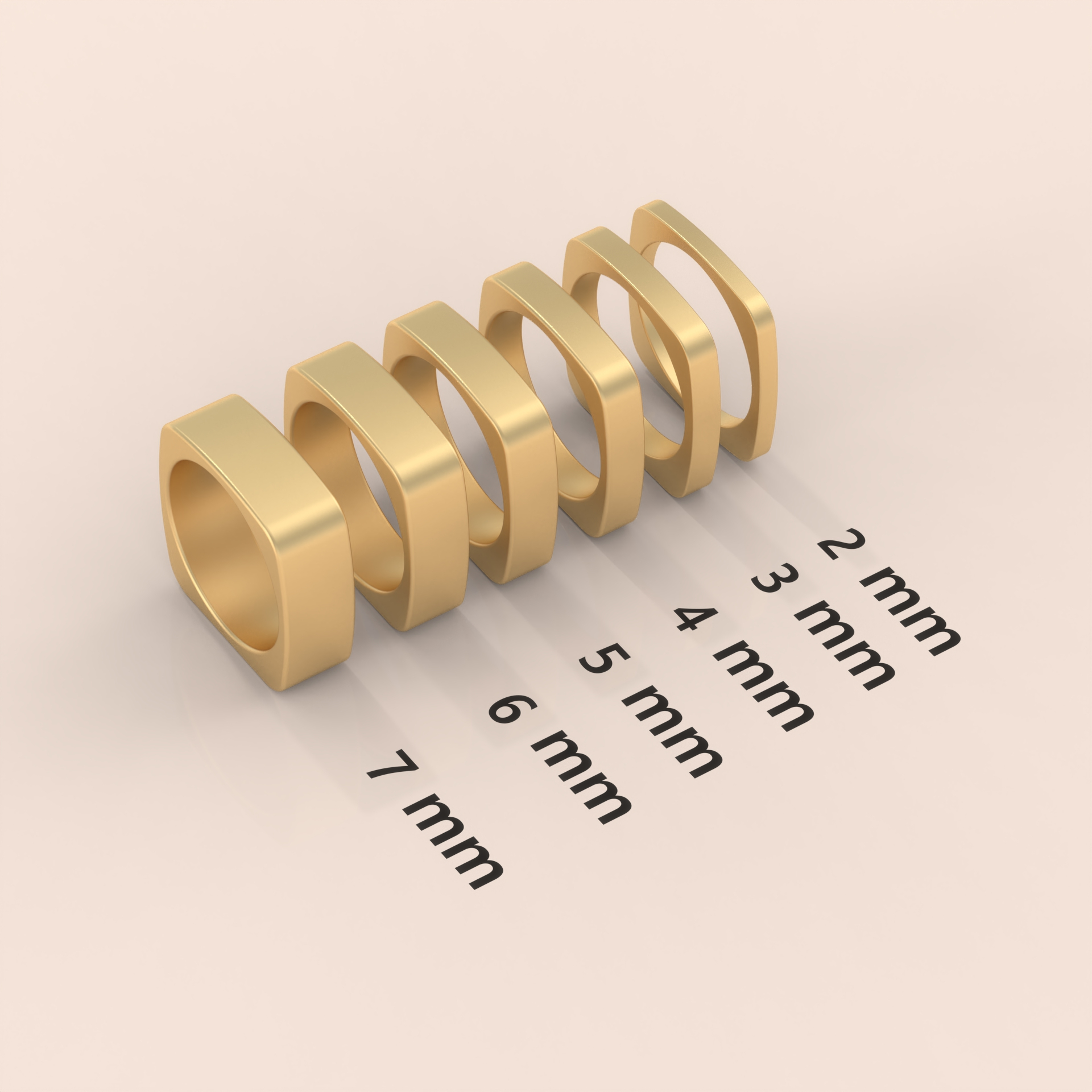 18kt Yellow Gold Mens Wedding Band | 6mm Brushed Square Ring | Comfortable Euro Shank Design for Men