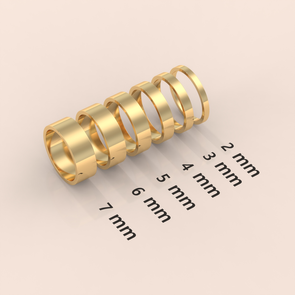 18k Solid Yellow Gold Wedding Band | Flat Matte Classic Ring for Men & Women | Simple Design, Perfect for Weddings