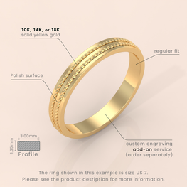 18k Gold Wedding Band for Men – Tungsten Carbide Ring, Durable Promise Band | Anniversary & Engagement Gift for Him