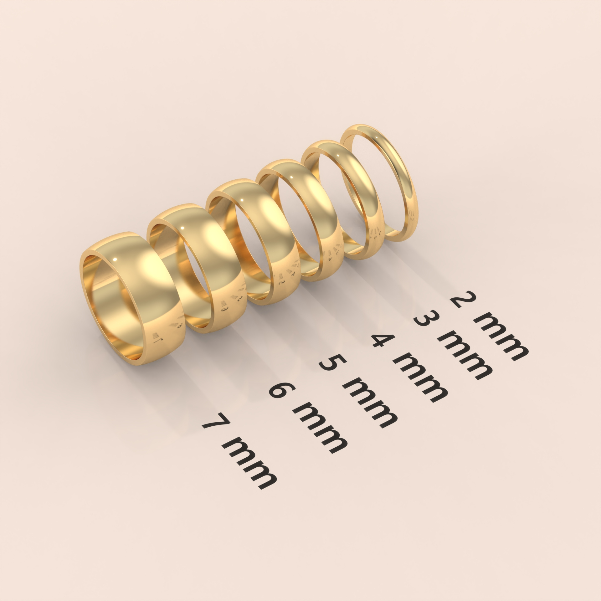 18k Solid Yellow Gold Wedding Band - Polished Comfort Fit Classic Ring for Men & Women - Simple Domed Design