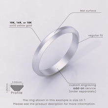 925 Sterling Silver Men's Wedding Band, 6mm Brushed Solid Silver Ring, Classic Beveled Edge Design