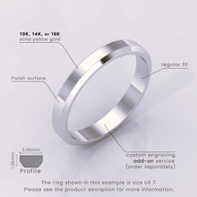 925 Sterling Silver Wedding Band – Beveled Edge Matte Classic Ring for Men & Women – Simple Plain Silver Wedding Band