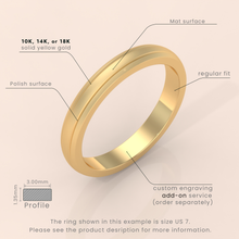 18k 7mm Solid Gold Men's Wedding Band – Matte Brushed Finish with Double Grooved Design | Real Gold Engagement Ring