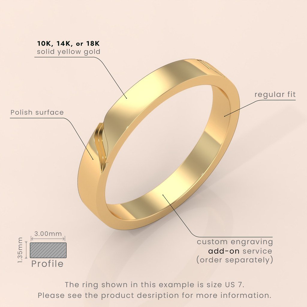 18k 6mm Solid Yellow Gold Infinity Wedding Band – Rustic Men's Ring with Custom Gold Color Options