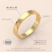 18k 6mm Solid Yellow Gold Infinity Wedding Band – Rustic Men's Ring with Custom Gold Color Options