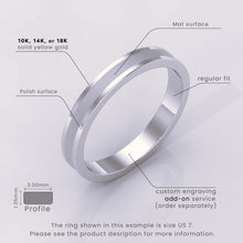 925 Sterling Silver Wedding Band – Comfort Fit Beveled Edge with Free Laser Engraving – 2mm to 7mm Brushed Finish