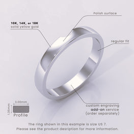 925 Sterling Silver U Shape Curved Wedding Band | Minimalist Thick Silver Ring | Stacking Matching Band & Notched Statement Ring