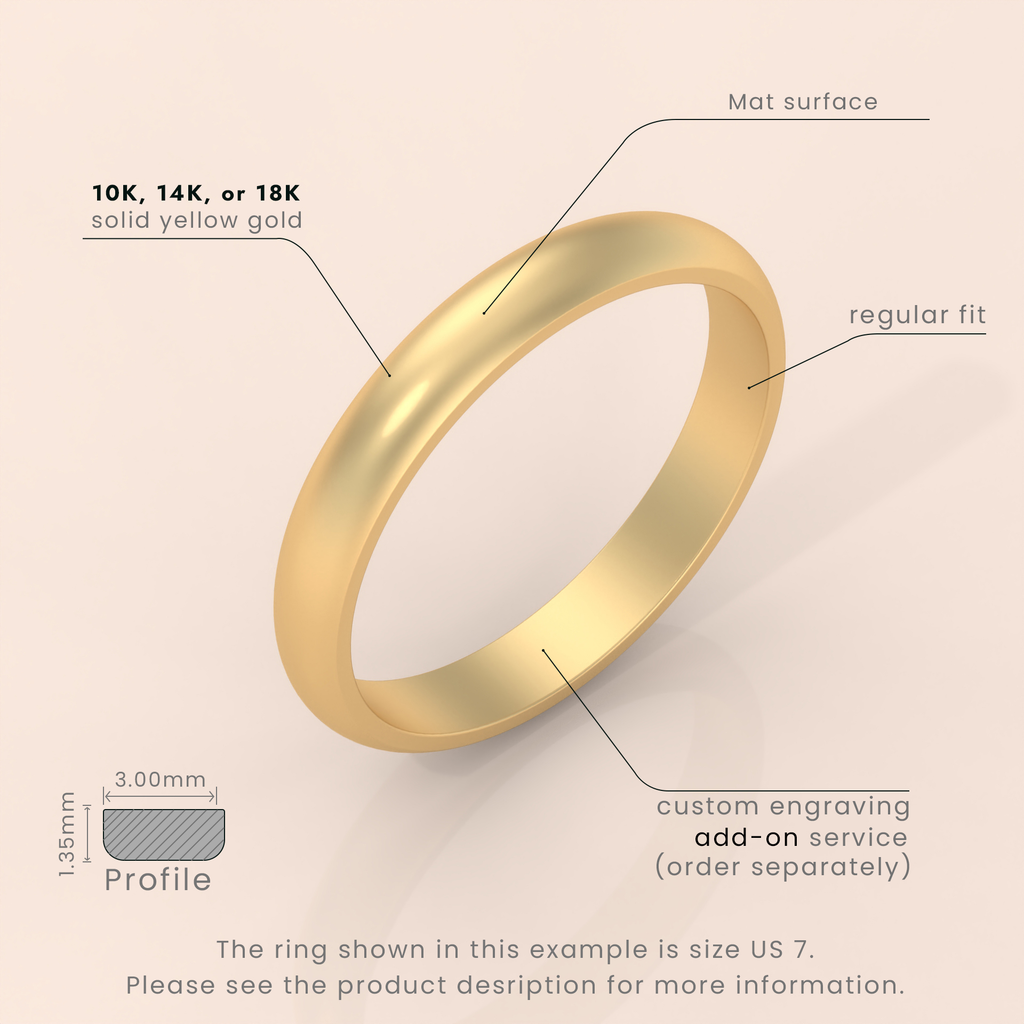 18k 2mm Yellow Gold Bevel Wedding Band – Matte Finish Ring with Beveled Edges for Men & Women | Solid Gold Design