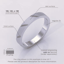 925 Sterling Silver 6mm Men's Wedding Band with Diagonal Details | Modern Silver Wedding Ring for Him