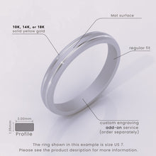 925 Sterling Silver 7mm Brushed Men's Wedding Band – Grooved Modern Style Ring for Him