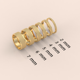 18k Solid Yellow Gold Wedding Band - Beveled Edge Matte Finish - Classic Simple Ring for Men & Women