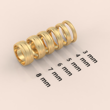 18k 7mm Solid Gold Men's Wedding Band – Matte Brushed Finish with Double Grooved Design | Real Gold Engagement Ring