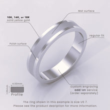 925 Sterling Silver Wedding Band – Comfort Fit Beveled Edge with Free Laser Engraving – 2mm to 7mm Brushed Finish