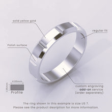 925 Sterling Silver Wedding Band, 6mm Brushed Men's Ring, Classic Beveled Edge, Simple & Elegant Wedding Band for Him