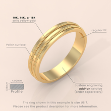 10k Gold Wedding Band for Men – Tungsten Carbide Ring, Durable Promise Band | Anniversary & Engagement Gift for Him