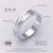 925 Sterling Silver Wedding Band – Beveled-Edge Matte Classic Ring for Men & Women – Simple Plain Wedding Band