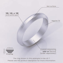 925 Sterling Silver Men's Wedding Band, 6mm Brushed Solid Silver Ring, Classic Beveled Edge Design