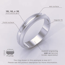 925 Sterling Silver Men's Grooved Wedding Ring | Brushed Silver Wedding Band, Engagement & Anniversary Ring for Him