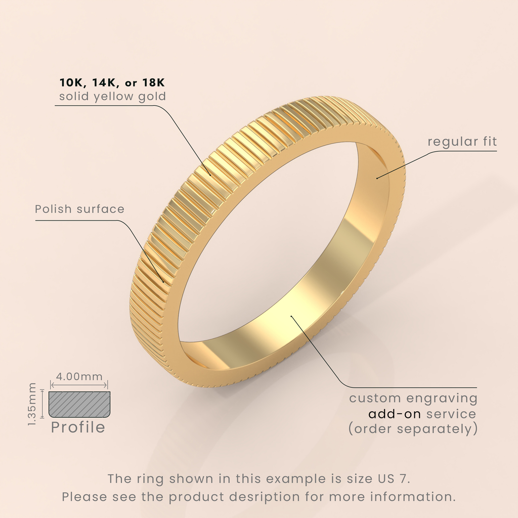 18k Yellow Gold Band - Classic Dome Comfort Fit Wedding Ring for Men & Women - Polished Solid Gold Simple Band