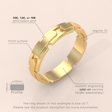 14k Elegant Yellow Gold Wedding Band – Unique Timeless Ring for Special Occasions & Bridal Moments | Commitment Jewelry
