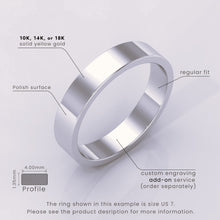 925 Sterling Silver Flat Wedding Band – Matte Finish Classic Ring for Men & Women – Simple Plain Wedding Band