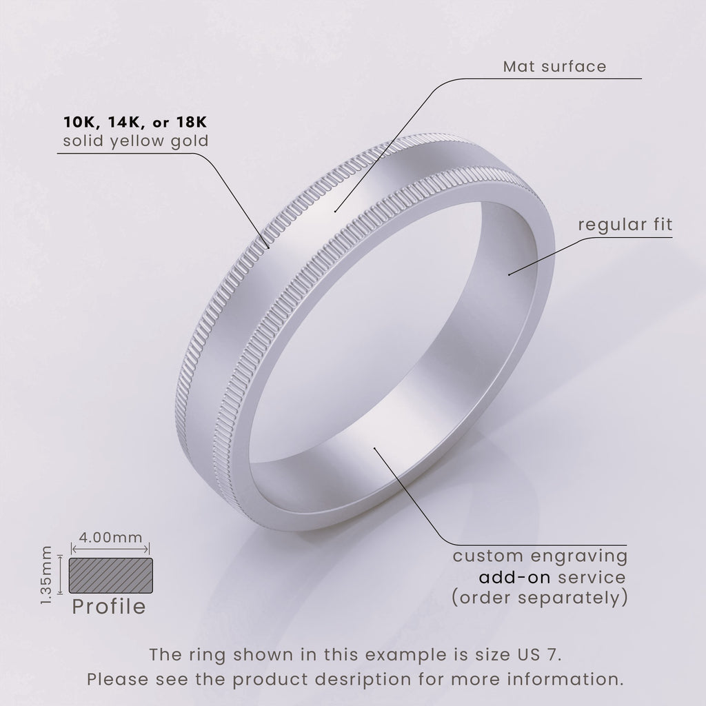 925 Sterling Silver Wedding Band – CCV Milgrain Ring – Polished Comfort Fit Wedding Band for Men & Women – Classic Silver Band