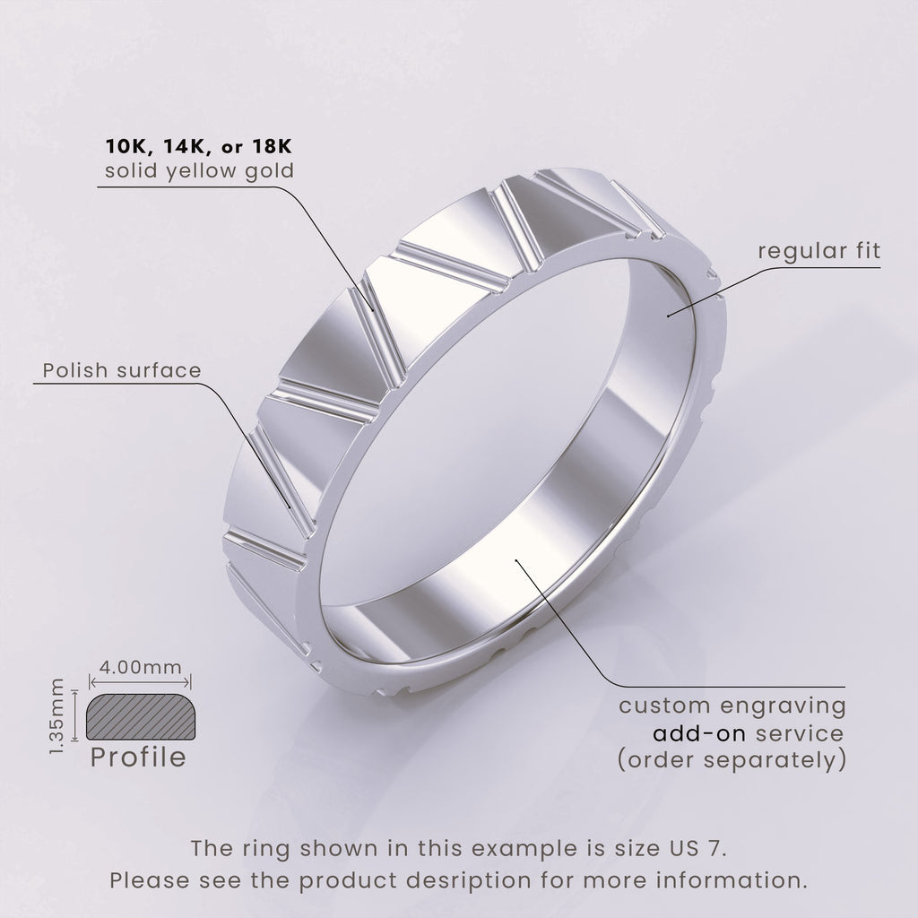925 Sterling Silver Textured Wedding Band – Thin Fluted Stackable Ring – Dainty, Delicate & Unique Design, Perfect for Stacking