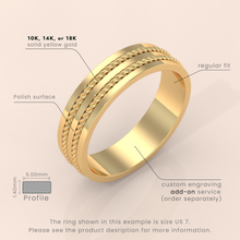 18k Gold Wedding Band for Men – Tungsten Carbide Ring, Durable Promise Band | Anniversary & Engagement Gift for Him