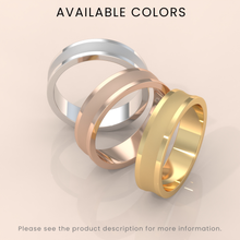 14K Yellow Gold Wedding Band - Comfort Fit Beveled Edge with Free Laser Engraving - 2mm to 7mm Brush Finish