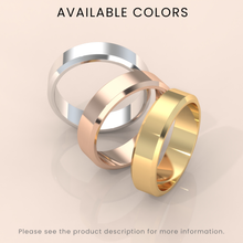 18k Solid Yellow Gold Wedding Band - Beveled Edge Matte Classic Ring for Men & Women - Simple Plain Wedding Band